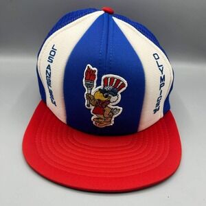 Vintage 1984 Los Angeles Olympics Sam The Eagle Trucker Hat Men Snap Back Cap